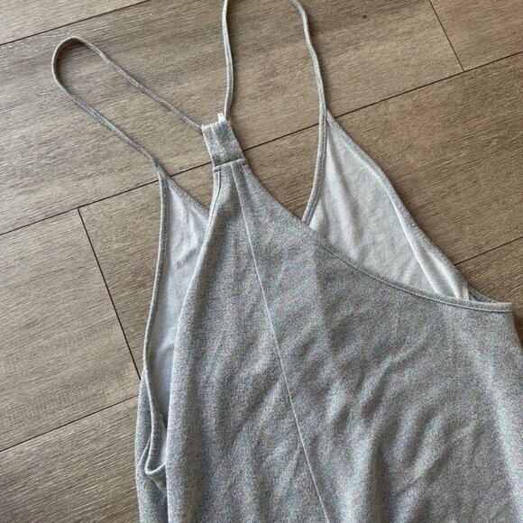 Free People Women's LG Why Not Shine Gray Sparkle Jumpsuit Oversized - Picture 4 of 10